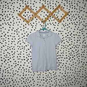 Gap Light Blue Peter Pan Collar Girls Polo Short Sleeve Shirt